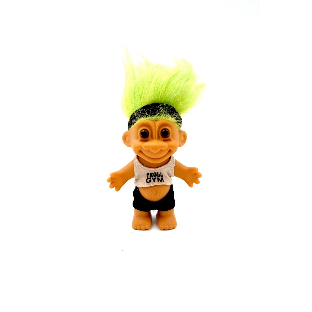 Vintage Troll Doll Gym Workout Outfit Green Hair Boy Figure Toy Collectible Gift - Picture 4 of 10